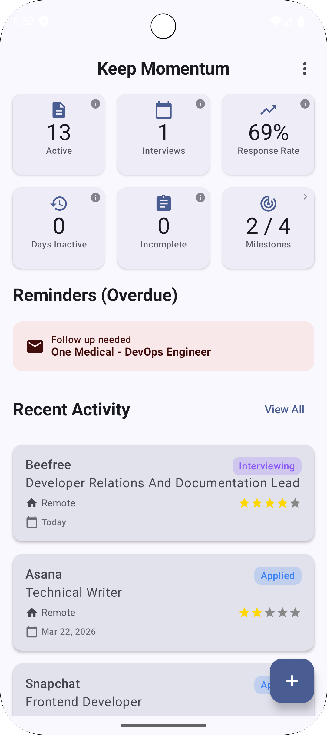 Job tracking overview