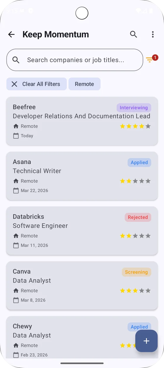 Job application details