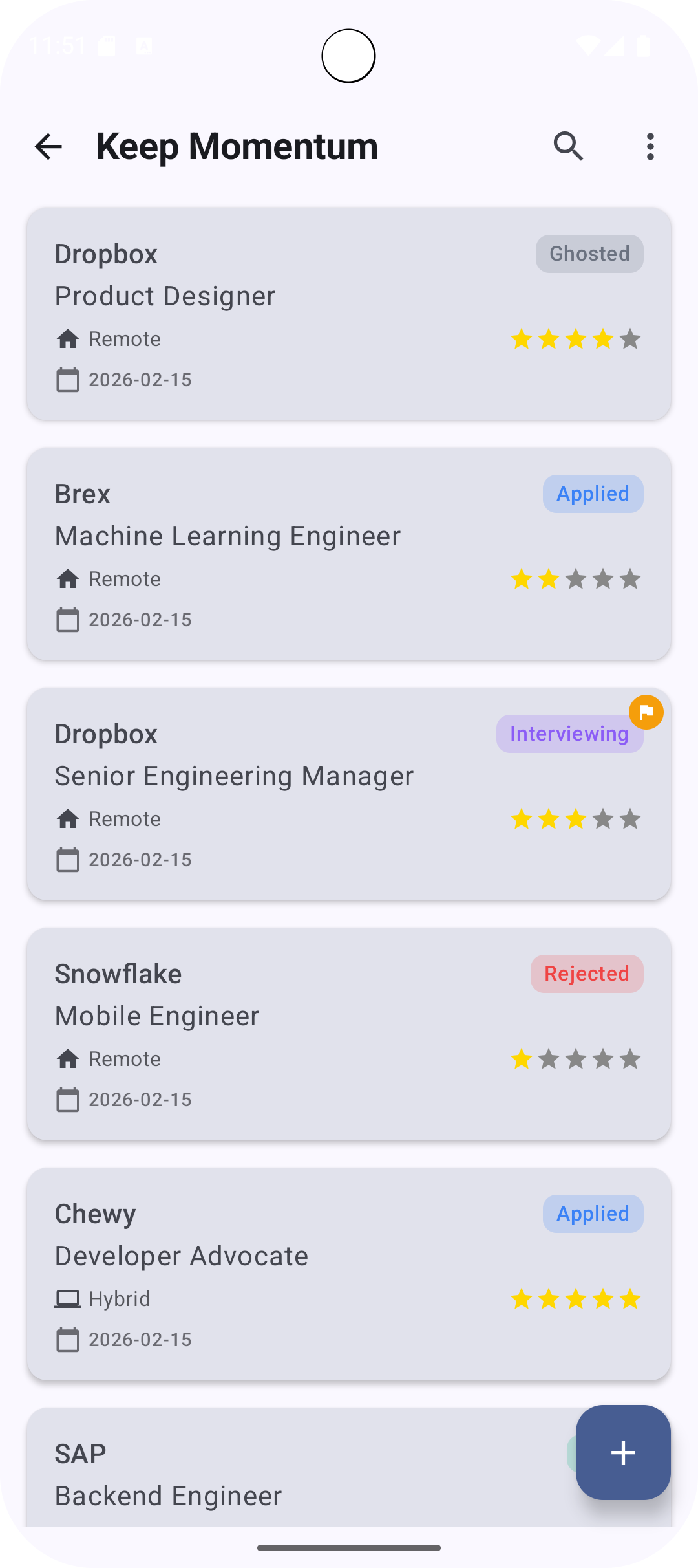 Job details and event timeline